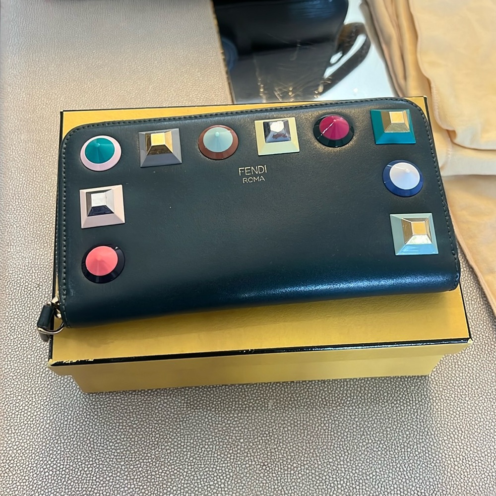 Fendi long zippy wallet
